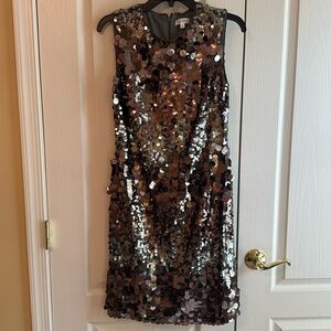 Nicole Miller Silver Sparkly Dress Size 4